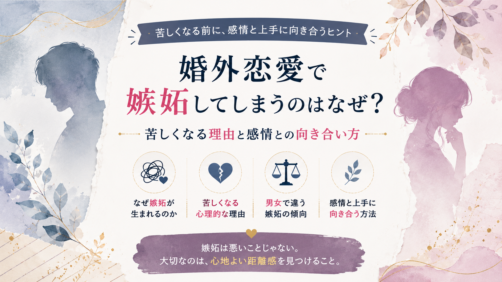 婚外恋愛で嫉妬してしまう理由5選｜男女差・強くなりすぎたときの対処法を解説