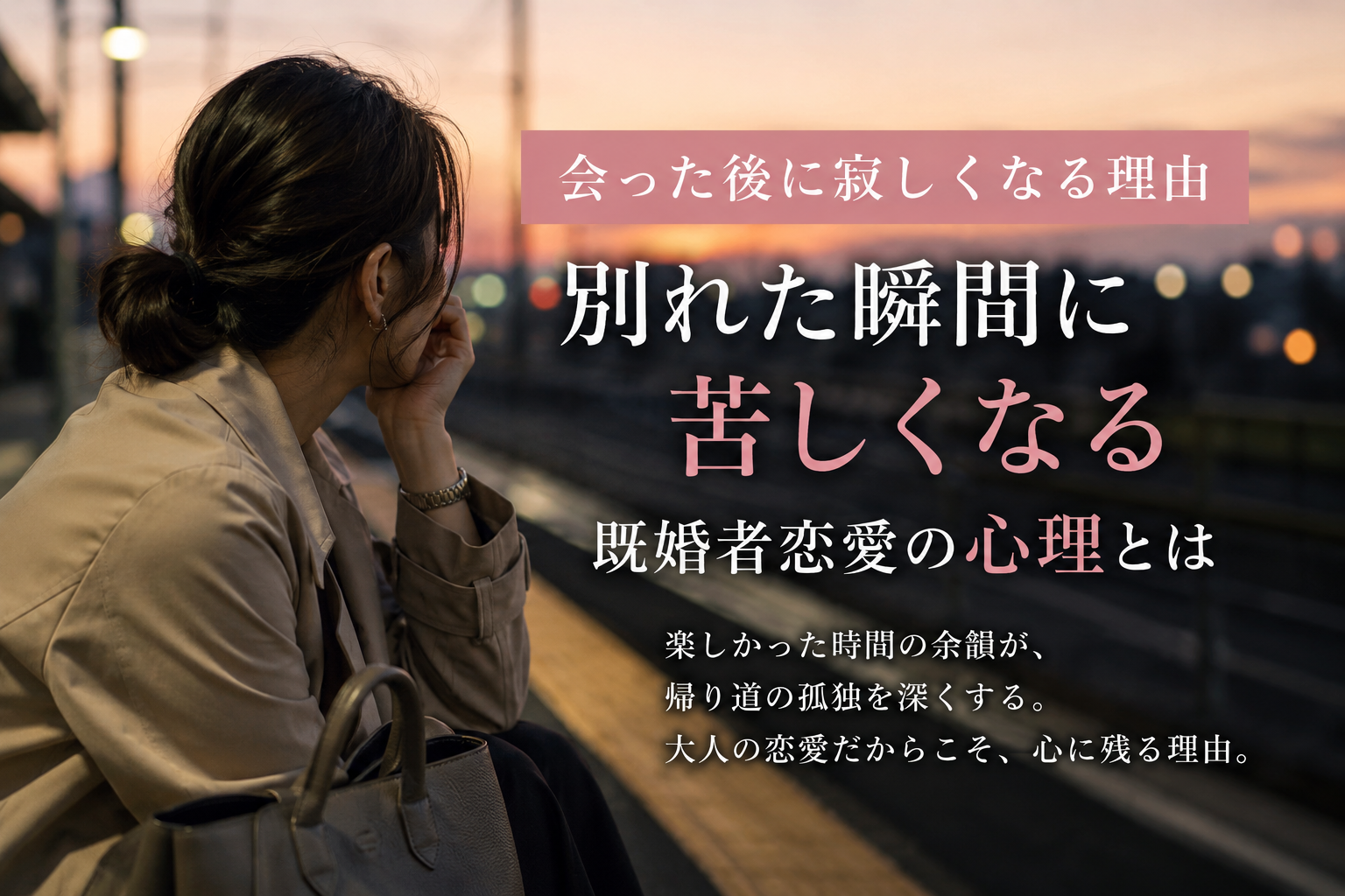 【会った後に寂しくなる理由】別れた瞬間に苦しくなる既婚者恋愛の心理とは