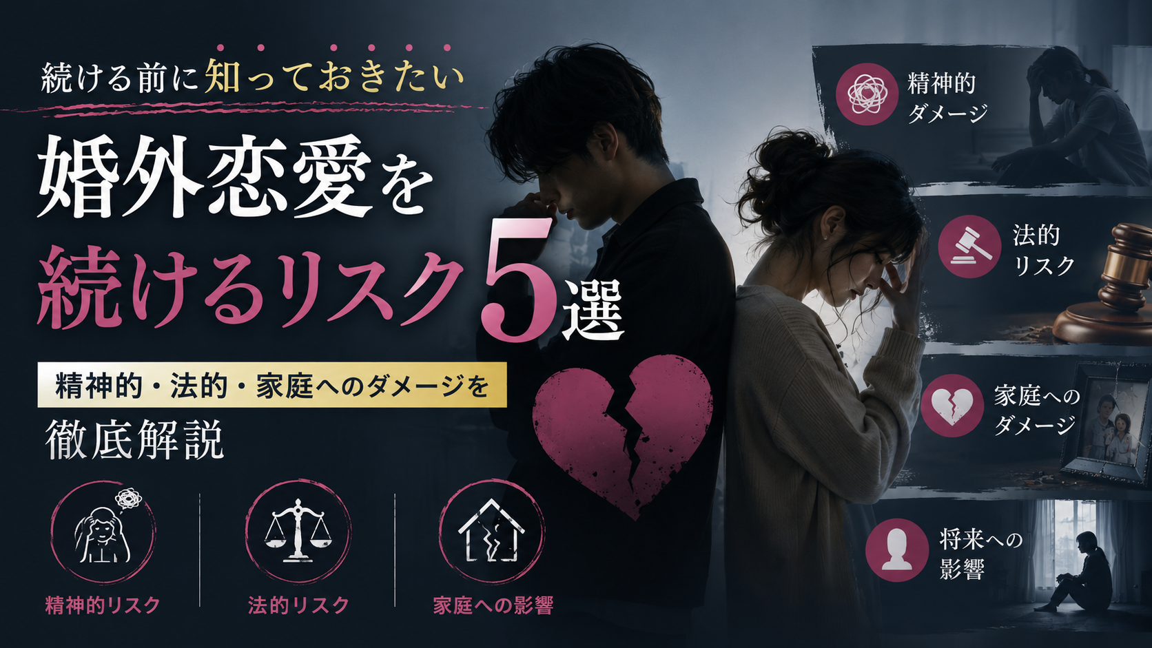 婚外恋愛を続けるリスク5選｜精神的・法的・家庭へのダメージを徹底解説