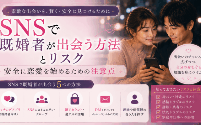 SNSで既婚者が出会う方法とリスク|安全に恋愛を始めるための注意点