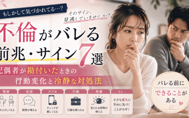 不倫がバレる前兆・サイン7選|配偶者が勘付いたときの行動変化と冷静な対処法