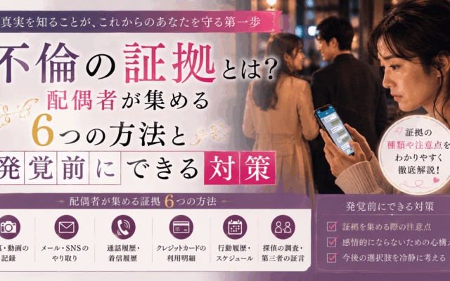 不倫の証拠とは?配偶者が集める6つの方法と発覚前にできる対策