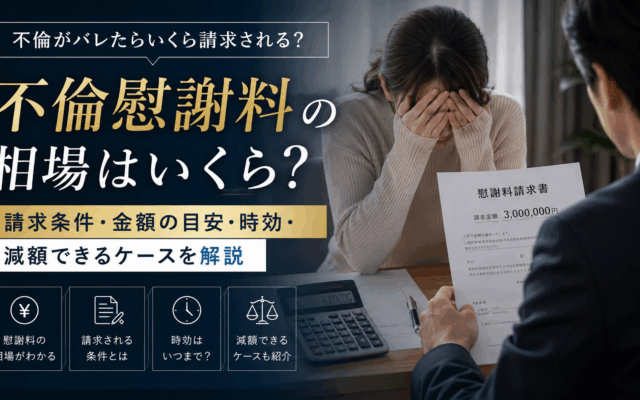 不倫慰謝料の相場はいくら?請求条件・金額の目安・時効・減額できるケースを解説