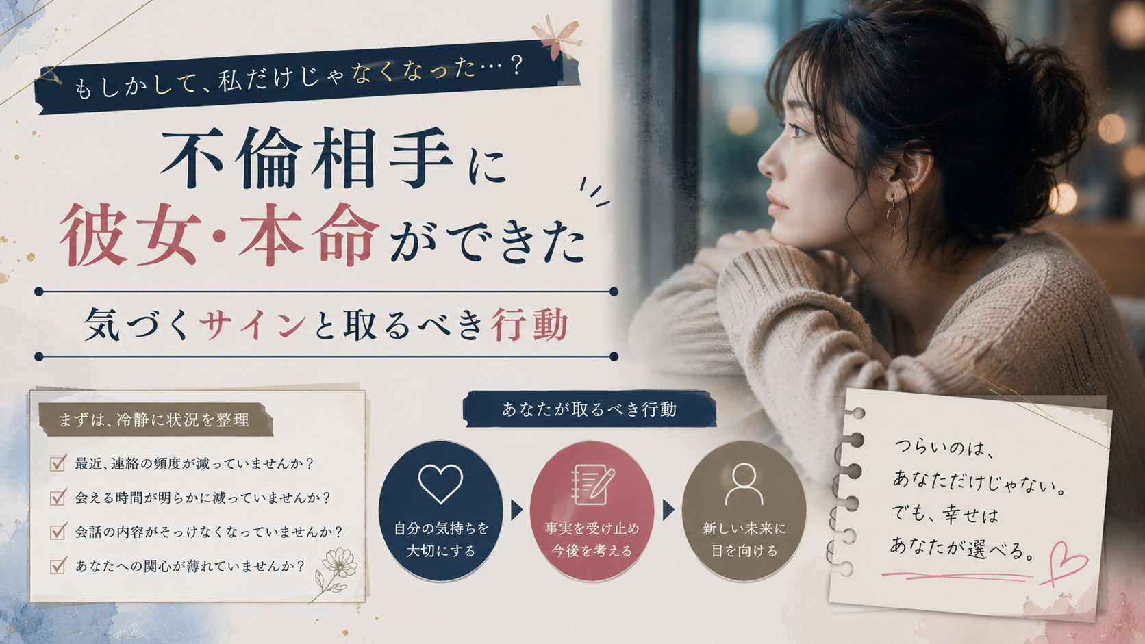 不倫相手に彼女・本命ができた|気づくサインと取るべき行動