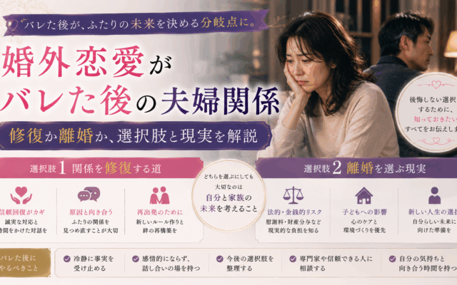 婚外恋愛がバレた後の夫婦関係|修復か離婚か、選択肢と現実を解説