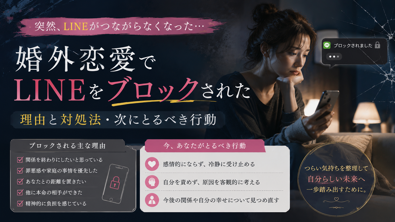 婚外恋愛でLINEをブロックされた|理由と対処法・次にとるべき行動