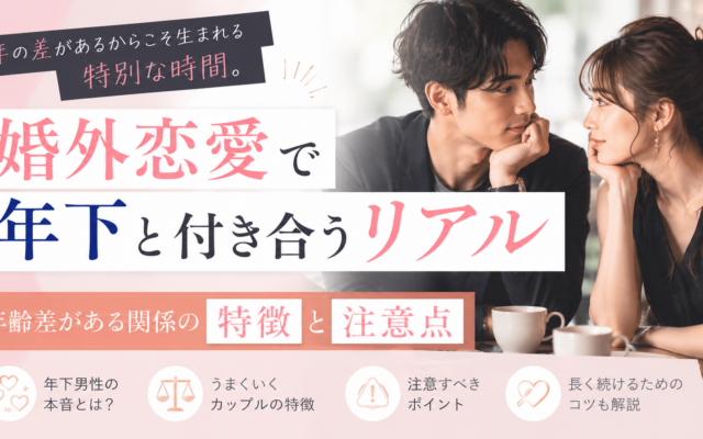 婚外恋愛で年下と付き合うリアル|年齢差がある関係の特徴と注意点