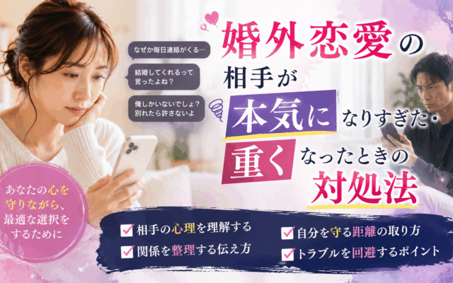 婚外恋愛の相手が本気になりすぎた・重くなったときの対処法
