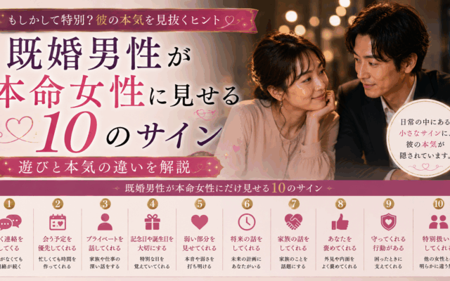 既婚男性が本命女性に見せる10のサイン|遊びと本気の違いを解説