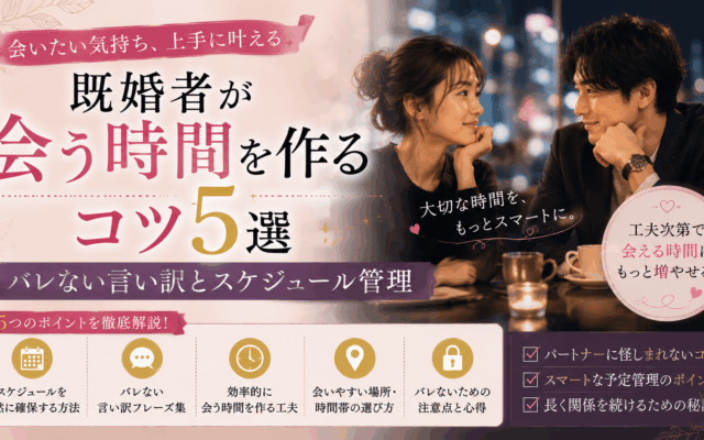 既婚者が会う時間を作るコツ5選|バレない言い訳とスケジュール管理