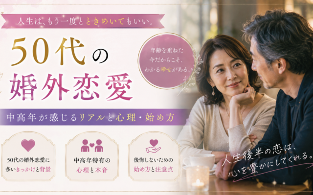50代の婚外恋愛|中高年が感じるリアルと心理・始め方