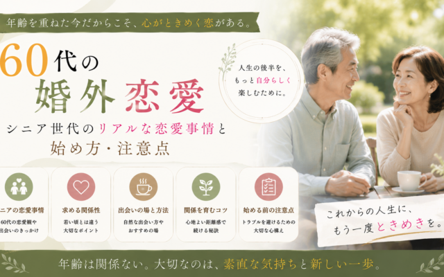 60代の婚外恋愛｜シニア世代のリアルな恋愛事情と始め方・注意点