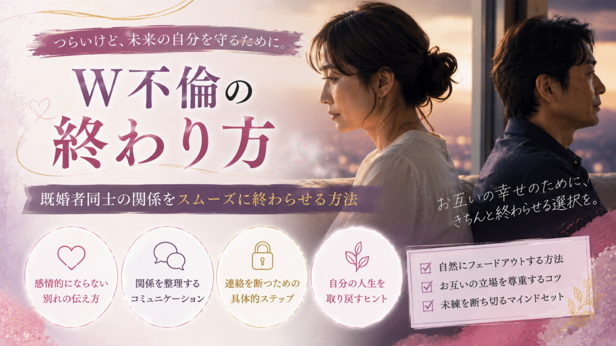 W不倫の終わり方｜既婚者同士の関係をスムーズに終わらせる方法