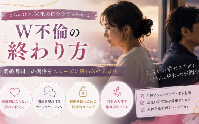 W不倫の終わり方|既婚者同士の関係をスムーズに終わらせる方法