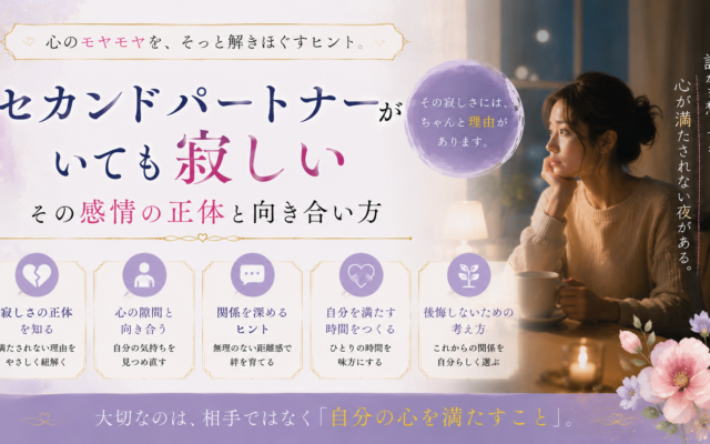 セカンドパートナーがいても寂しい｜その感情の正体と向き合い方