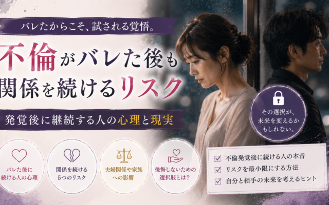不倫がバレた後も関係を続けるリスク｜発覚後に継続する人の心理と現実