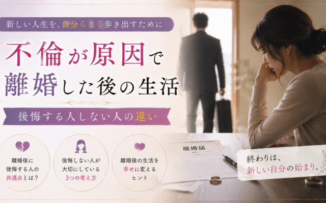 不倫が原因で離婚した後の生活|後悔する人しない人の違い