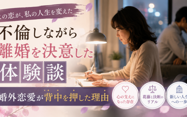 不倫しながら離婚を決意した体験談｜婚外恋愛が背中を押した理由