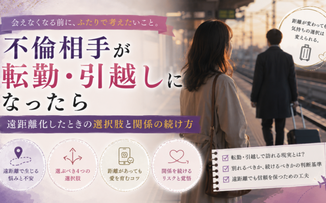 不倫相手が転勤・引越しになったら|遠距離化したときの選択肢と関係の続け方