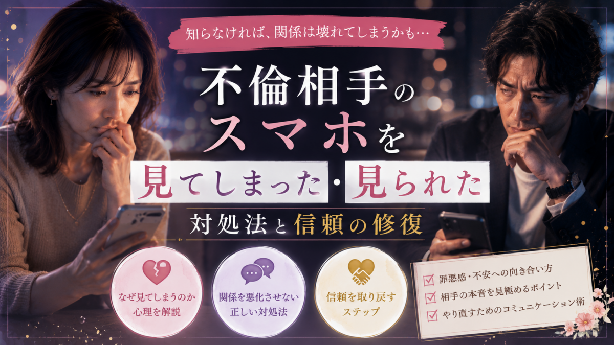 不倫相手のスマホを見てしまった・見られた｜対処法と信頼の修復