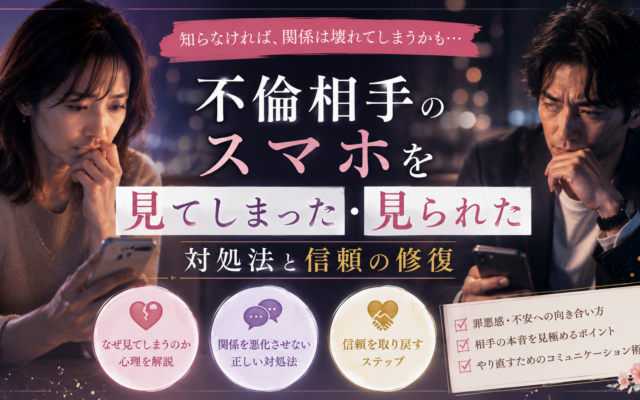 不倫相手のスマホを見てしまった・見られた｜対処法と信頼の修復