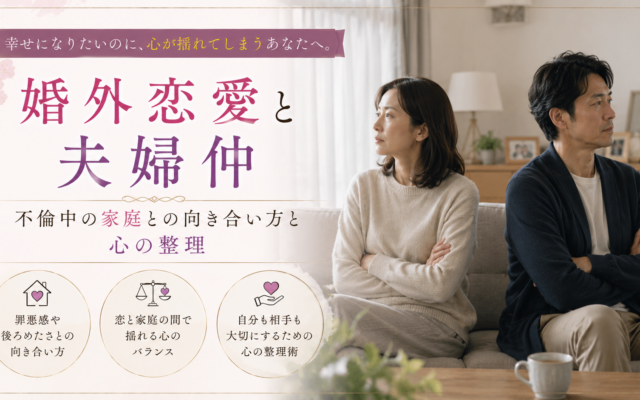 婚外恋愛と夫婦仲|不倫中の家庭との向き合い方と心の整理