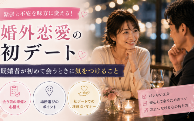 婚外恋愛の初デート｜既婚者が初めて会うときに気をつけること