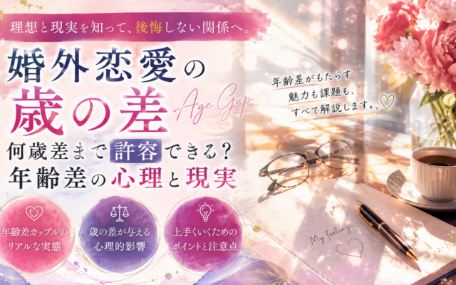婚外恋愛の歳の差|何歳差まで許容できる?年齢差の心理と現実