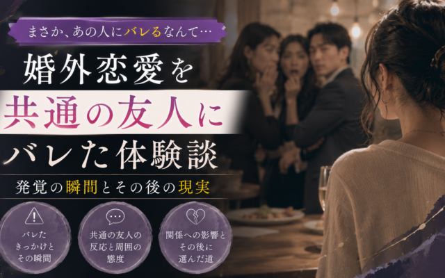 婚外恋愛を共通の友人にバレた体験談|発覚の瞬間とその後の現実