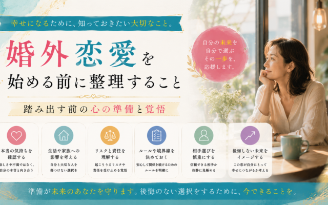 婚外恋愛を始める前に整理すること｜踏み出す前の心の準備と覚悟
