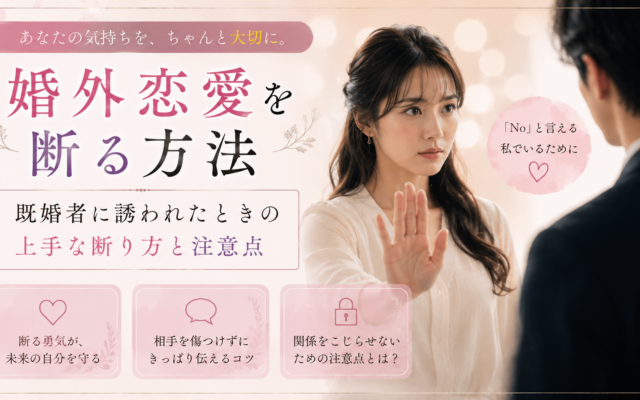 婚外恋愛を断る方法｜既婚者に誘われたときの上手な断り方と注意点