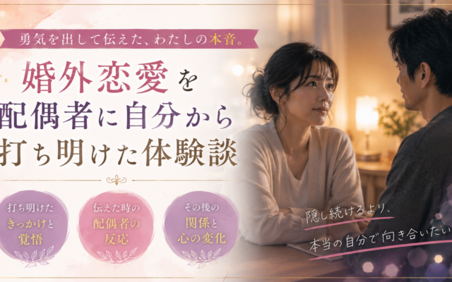 婚外恋愛を配偶者に自分から打ち明けた体験談|告白した理由とその後の現実