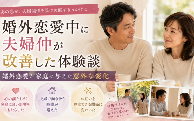 婚外恋愛中に夫婦仲が改善した体験談｜婚外恋愛が家庭に与えた意外な変化