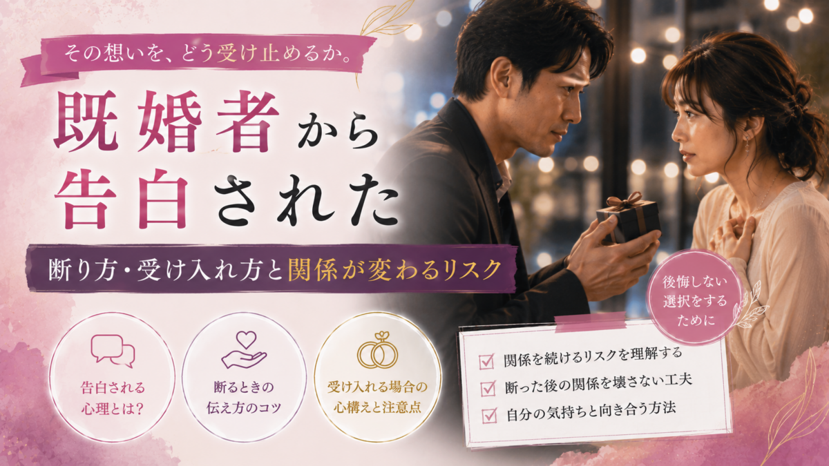 既婚者から告白された｜断り方・受け入れ方と関係が変わるリスク