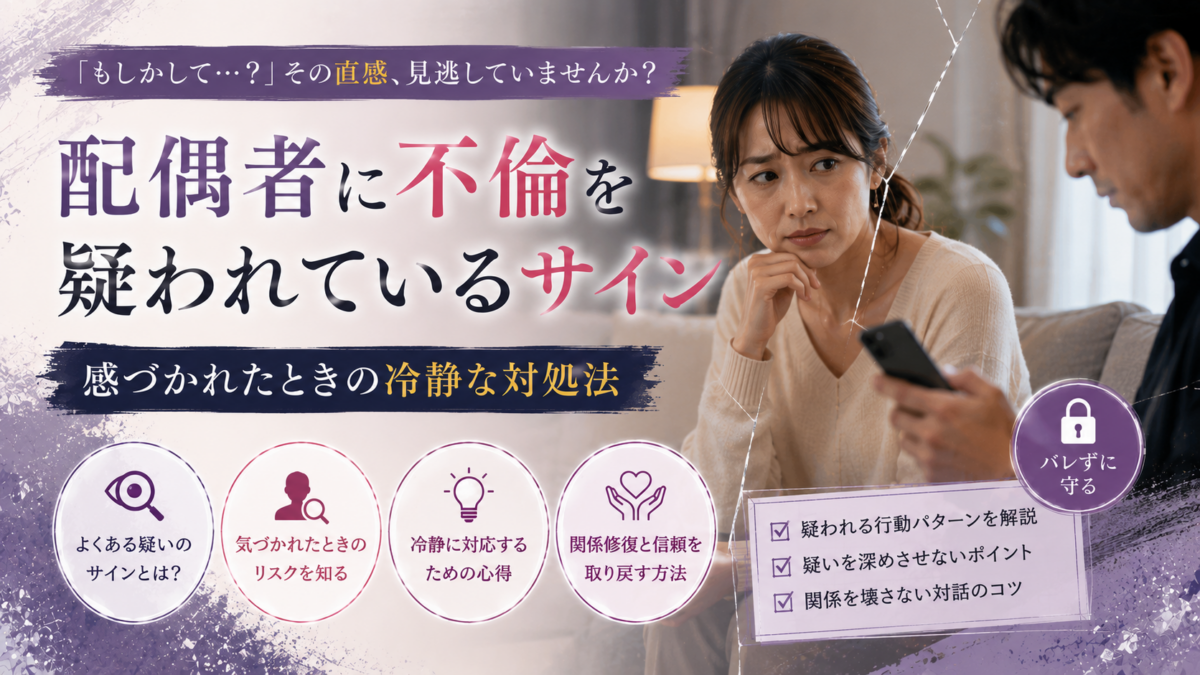 配偶者に不倫を疑われているサイン｜感づかれたときの冷静な対処法