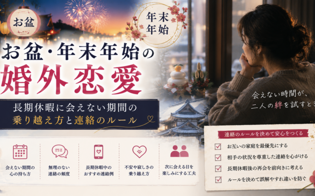 お盆・年末年始の婚外恋愛｜長期休暇に会えない期間の乗り越え方と連絡のルール