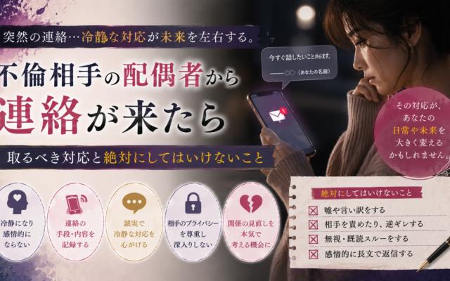 不倫相手の配偶者から連絡が来たら｜取るべき対応と絶対にしてはいけないこと