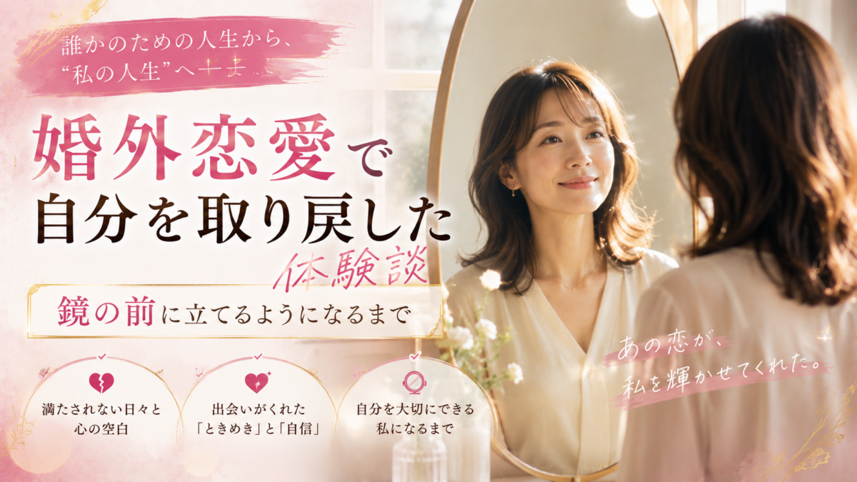 婚外恋愛で自分を取り戻した体験談｜鏡の前に立てるようになるまで