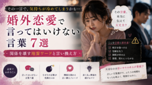 婚外恋愛で言ってはいけない言葉7選｜関係を壊す地雷ワードと言い換え方