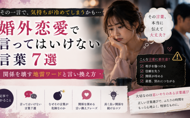 婚外恋愛で言ってはいけない言葉7選｜関係を壊す地雷ワードと言い換え方