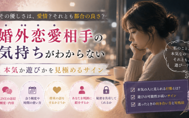 婚外恋愛相手の気持ちがわからない｜本気か遊びかを見極めるサイン