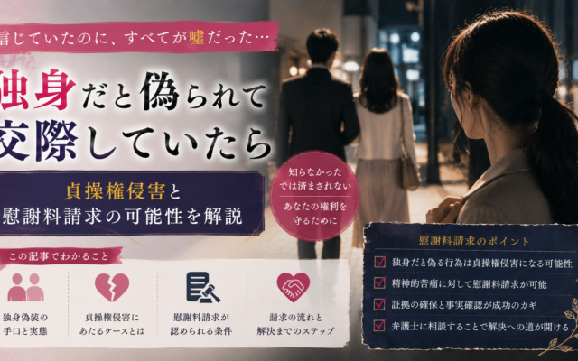 独身だと偽られて交際していたら｜貞操権侵害と慰謝料請求の可能性を解説